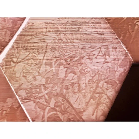 3D Printed Lithophane Modular Remote LED Light Decor Wall Art Revolutionary War